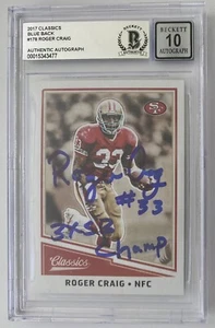 ROGER CRAIG firmado ""3x SB CHAMP"" 2017 CLÁSICOS #178 BECKETT AUTÉNTICO AUTOMÁTICO 10 - Imagen 1 de 2