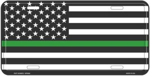Thin Green Line Military Metal Licensed Plate USA - Picture 1 of 1