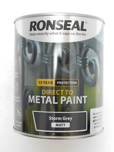 STORM GREY MATT - Ronseal Direct to Metal Paint 750ML - Picture 1 of 3