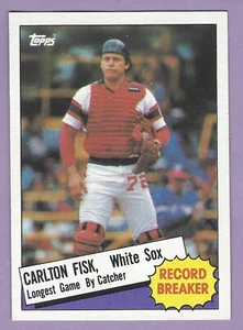 1985 Topps #001, Carlton Fisk Record Breaker, NM/MT - Picture 1 of 2