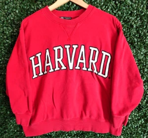 Zara x Harvard University Crewneck Red Sweatshirt Embroidered Oversize Women M - Picture 1 of 6