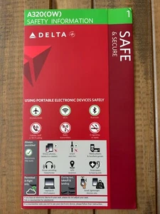 DELTA AIR LINES AIRBUS A320 (OW) SAFETY CARD - Picture 1 of 3