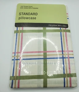 New Old Stock Bentonville Standard Pillow Case 20"x26 Pink Blue Green Gold - Picture 1 of 2