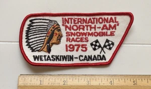 International North-Am Snowmobile Races 1975 Wetaskiwin Canada Souvenir Patch - Picture 1 of 4