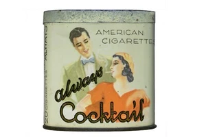 Scarce 1930s Dutch “Always Cocktail ” litho 20 cigarette tin in good condition - Picture 1 of 8