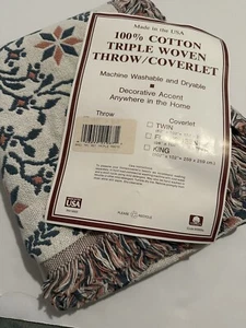 Quilt patterns Tapestry Jacquard Woven Throw Crown Craft Blowing Rocks New - Picture 1 of 7