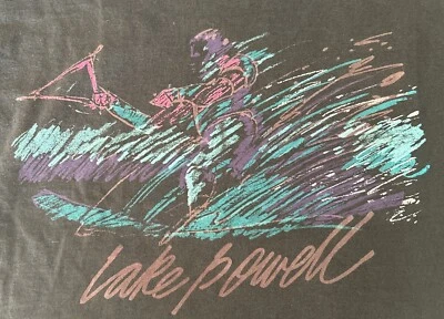 Camiseta vintage de los 80 recortada Fruit Of The Loom talla única esquí Lake Powell Foto 1 de 4