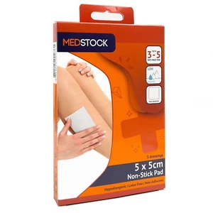 MEDSTOCK Non-Stick Pad Multipack - 5cm x 5cm (Box of 5) - Picture 1 of 5