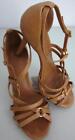 TORY BURCH Elizabella Crisscross Sandals 4" Heel TAN Sz 8.5 with box