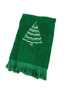Vintage Kanone Handtuch Weihnachtsbaum grün bestickt Baumwolle USA Fingerspitze - Bild 1 von 6