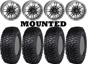 Kit 4 ITP Intersect Tires 30x10-14 on Quadboss Stryker Gray Wheels FXT - Picture 1 of 5