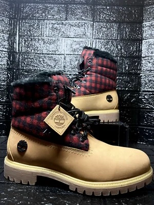 "Botas Timberland Buffalo a cuadros trigo impermeables aisladas (A6459) 6"" talla M/11,5" Foto 1 de 4