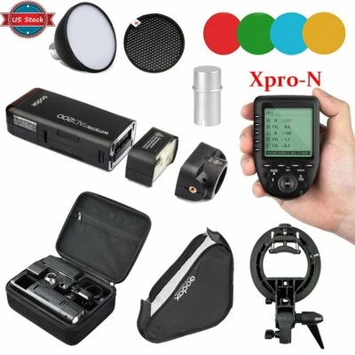 US Godox 2.4 TTL HSS AD200 200w Flash + 60*60 Softbox + Xpro-N Trigger for Nikon - Image 1 of 4