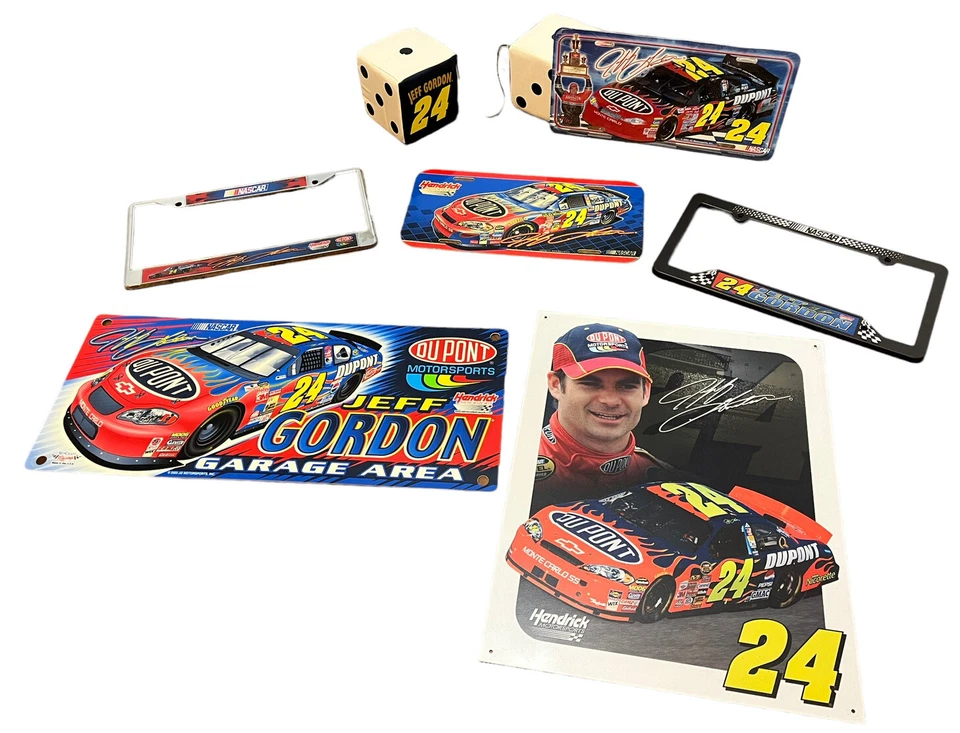 Jeff Gordon #24 DUPONT CHEVROLET License Plates Wall Decor Soft Dice LOT Of 7 - Image 1 of 4