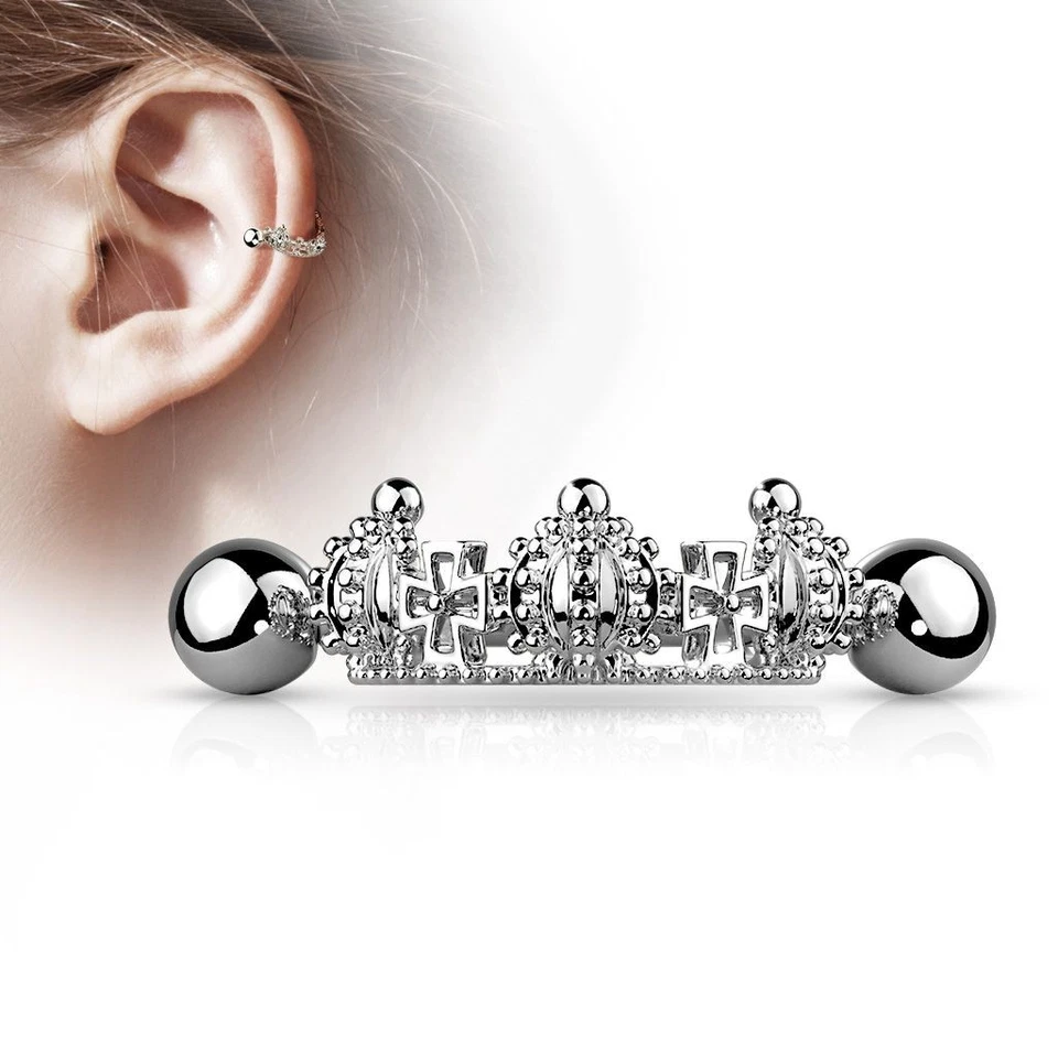 Piercing Orecchio Elica Bracciale Tripla Corona - Immagine 1 di 1