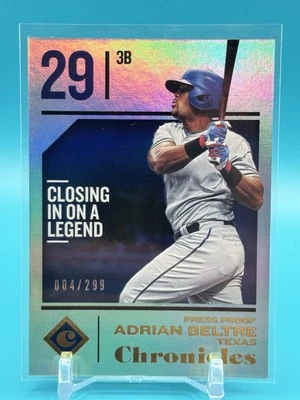 2018 Panini Chronicles Press Proof Adrian Beltre /299 Texas Rangers #34 - Image 1 of 3