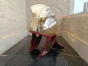 Casco Intercisa, con cresta en latón Casco romano tardío / LARP / Recreación - Imagen 1 de 8
