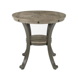 Powell Company Franklin Rustic Umber with Pewter Metal Side Table - Picture 1 of 6