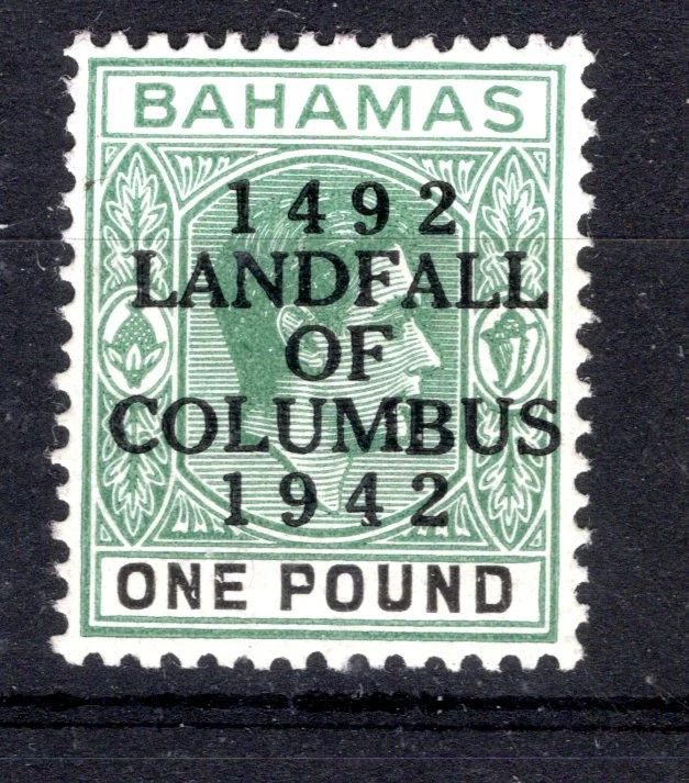 Bahamas 1942 sg 175a £1 dull green & black, fine UM cat £35 - Image 1 of 1