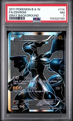 2011 Pokemon Black & White Zekrom #114 Gray Background Full Art PSA 7 NM - Image 1 of 2