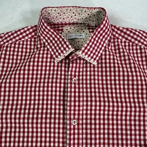 John Lennon Men's Shirt 2XL Red Long Sleeve Button Up Imagine Strawberry Fields - Picture 1 of 19