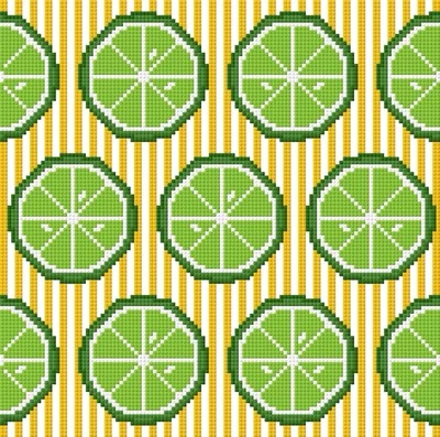 Lime Pillow 9x9” Hand Painted Needlepoint Canvas - Image 1 of 2