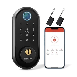 Smart Deadbolt Lock 7 In 1 Fingerprint Keyless Entry Compatible Alexa Google Hom - Picture 1 of 9