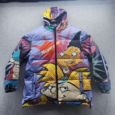 Members Only Nickelodeon Jacket Mens Large Hey Arnold Rugrats Reptar 90s - Image 1 of 4
