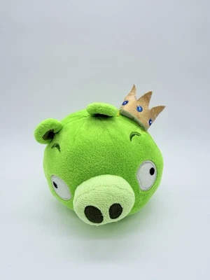 Angry Birds Green Pig King Golden Crown 5” Plush Toy Commonwealth 2010 No Tag - Image 1 of 4