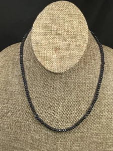 VINTAGE GENUINE SAPPHIRE BEADED  18” 4.3MM   - Picture 1 of 7