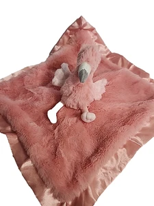 Cloud Island Pink Flamingo Lovey Security Blanket Plush Satin - Picture 1 of 4