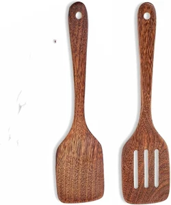 Cherry Wood Spatula Turner Set, 12-Inch Wooden Spatula Slotted Turner Cooking - Picture 1 of 11