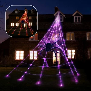 Halloween LED Telaraña Grande Decoración Jardín Exterior Color Cambiante Colgante - Imagen 1 de 24