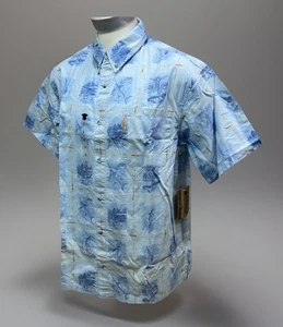Mens Columbia River Lodge Button Front Shirt Print Marlin Fishing Boats Size XL - Picture 1 of 12
