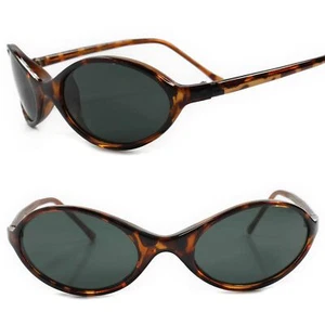 Old Fashioned Classic True Vintage Old Stock 80s Tortoise Hippie Oval Sunglasses - Picture 1 of 4