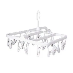 Foldable Clip Hangers with 26 Drying Clips, Underwear Hanger with Clips, White - Picture 1 of 7