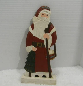 Decorazione da tavolo Babbo Natale vintage intaglio legno arte popolare primitivo Babbo Natale - Foto 1 di 4