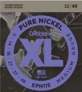 D'Addario XL Pure NICKEL, BLUES/JAZZ, 11-48 Electric Guitar Strings - Picture 1 of 4