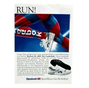 Vintage 80s 1989 Reebok GL 6100 sneakers shoes poster print ad advertising kicks - Picture 1 of 3
