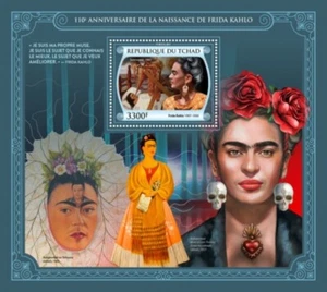 Chad - Hoja de recuerdo de sello de Frida Kahlo 2017 de la artista Michel #3290 TCH17401b - Imagen 1 de 1