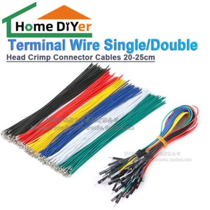Terminal Wire Single/Double Head Crimp Connector Cables 20-25cm - Picture 1 of 15