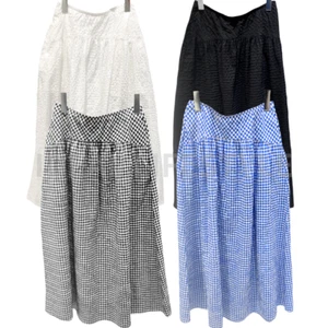 Falda UNIQLO Seersucker Volumen S-XXL Cintura Elástica Maxi Mujer 475858/477691 Nueva con Etiquetas - Imagen 1 de 16
