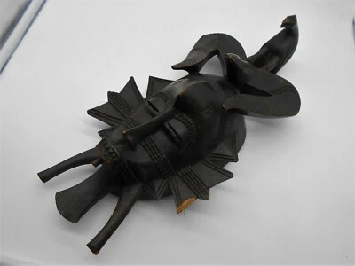 01 ) ART AFRICAIN : SCULPTURE / STATUE MASQUE HOMME EN BOIS SENEGAL / MALI ?  - Photo 1/4