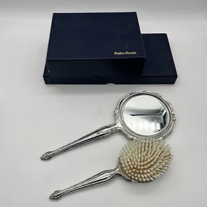 Vintage Pedro Duran Brush And Hand Mirror Sterling Silver Vanity 2 Piece Set - Bild 1 von 13