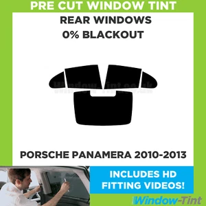 For Porsche Panamera 2010-2013 Pre Cut Window Tint Rear 0% Blackout Film - Picture 1 of 10