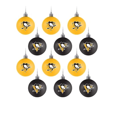 FOCO NHL Pittsburgh Penguins Baumkugeln 12-teiliges Ornament Weihnachtsbaum Kugeln