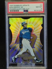 1997 Donruss update power alley 2 Ken Griffey Jr die-cut PSA 8