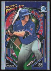 2024 Wyatt Langford 2024 Bowman Chrome Prospect Power Up  - Picture 1 of 2