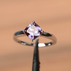 2ctw Cushion Lab Alexandrite Solitaire Anniversary Ring 14k White Gold Plated