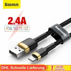 Baseus 3X 2m Schnell Lighting Ladekabel 2.4A Kabel für iPhone 6 7 8 iPad XR X